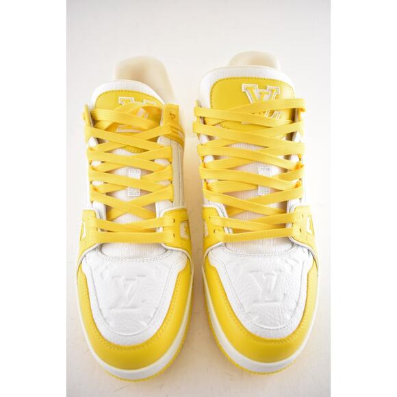 Louis Vuitton Yellow White Empreinte Leather Low Trainer Sneaker UK 9 US 10 11 - Picture 6 of 13
